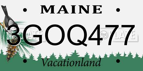 3GOQ477 Maine License Plate