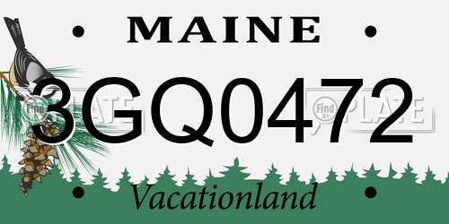 3GQ0472 Maine License Plate