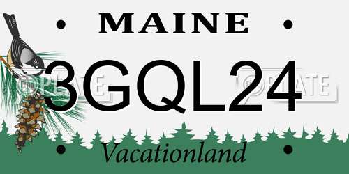 3GQL24 Maine License Plate