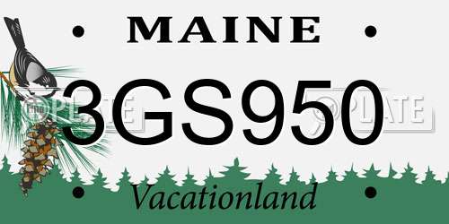 3GS950 Maine License Plate