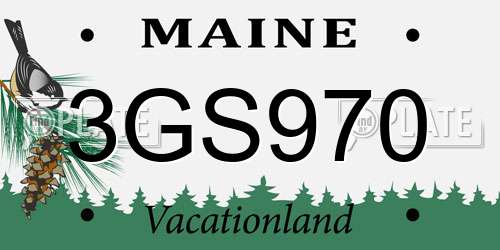 3GS970 Maine License Plate