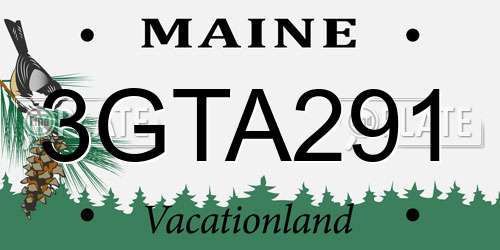 3GTA291 Maine License Plate