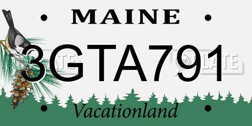 3GTA791 Maine License Plate