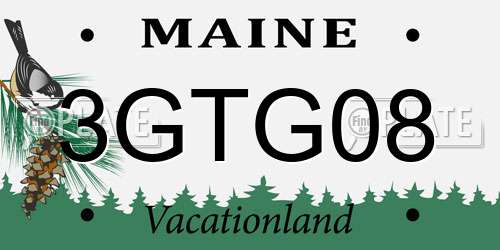 3GTG08 Maine License Plate