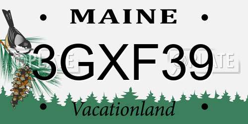 3GXF39 Maine License Plate