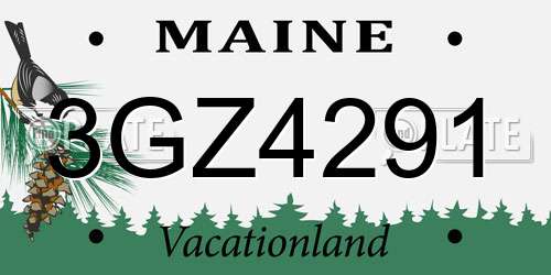 3GZ4291 Maine License Plate