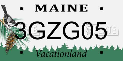 3GZG05 Maine License Plate