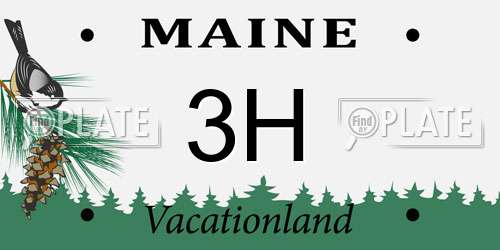 3H Maine License Plate