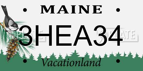 3HEA34 Maine License Plate