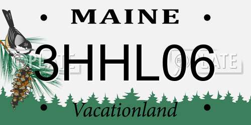 3HHL06 Maine License Plate