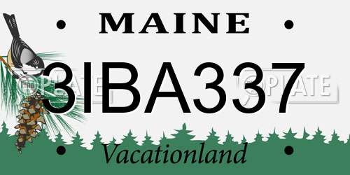 3IBA337 Maine License Plate