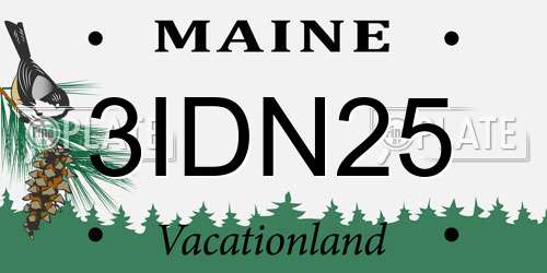 3IDN25 Maine License Plate