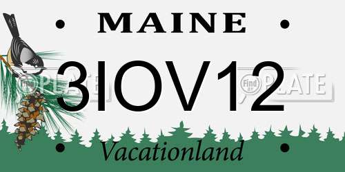 3IOV12 Maine License Plate