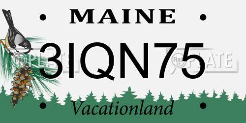 3IQN75 Maine License Plate