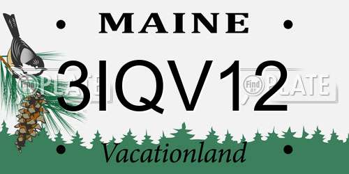 3IQV12 Maine License Plate