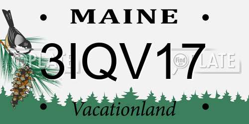 3IQV17 Maine License Plate