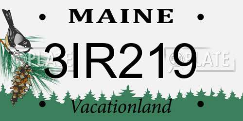 3IR219 Maine License Plate