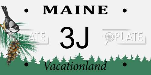 3J Maine License Plate