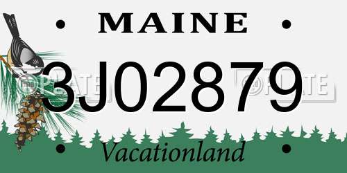 3J02879 Maine License Plate