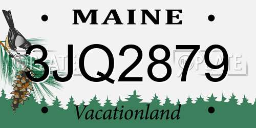 3JQ2879 Maine License Plate