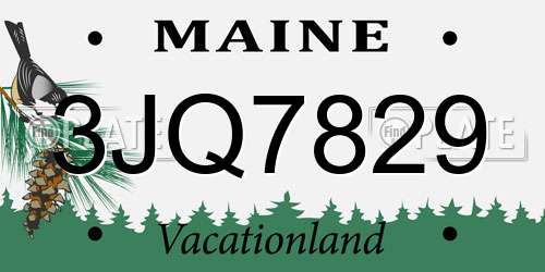 3JQ7829 Maine License Plate