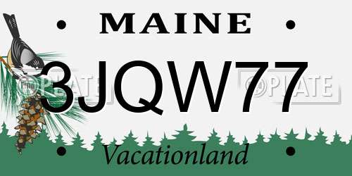 3JQW77 Maine License Plate