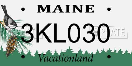 3KL030 Maine License Plate