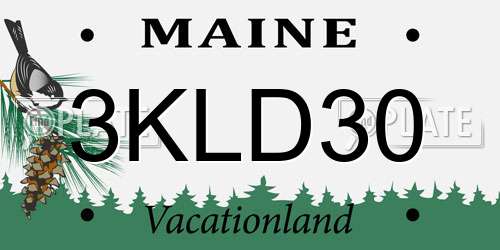 3KLD30 Maine License Plate