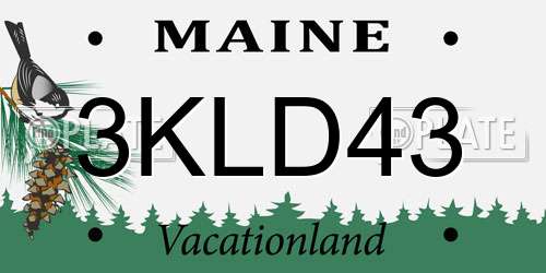 3KLD43 Maine License Plate