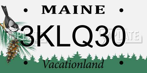 3KLQ30 Maine License Plate