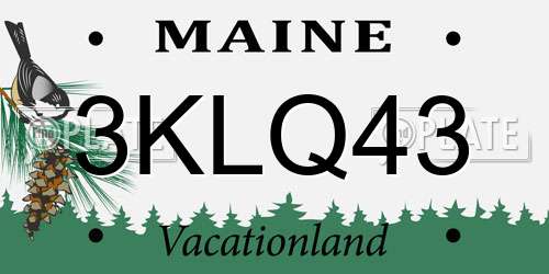 3KLQ43 Maine License Plate