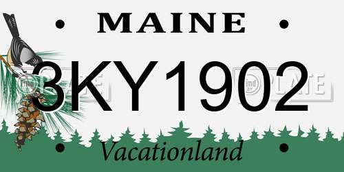 3KY1902 Maine License Plate