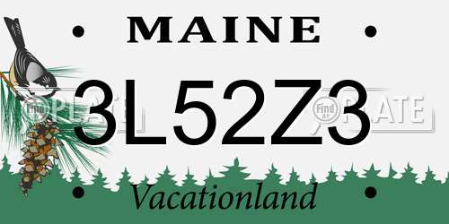 3L52Z3 Maine License Plate