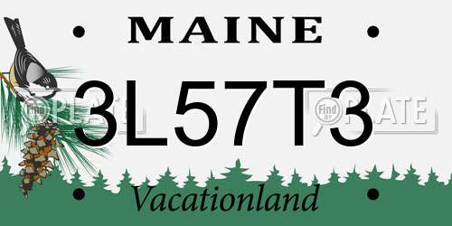 3L57T3 Maine License Plate