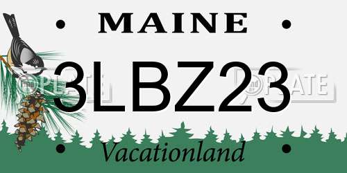 3LBZ23 Maine License Plate