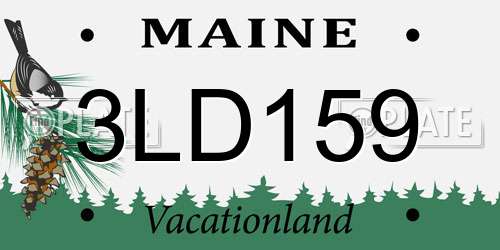 3LD159 Maine License Plate