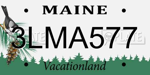 3LMA577 Maine License Plate