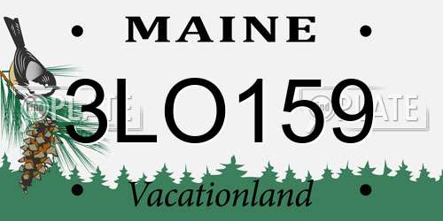 3LO159 Maine License Plate