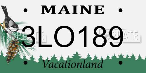 3LO189 Maine License Plate
