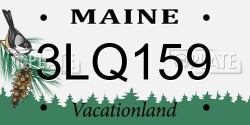 3LQ159 Maine License Plate