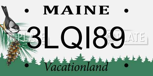 3LQI89 Maine License Plate