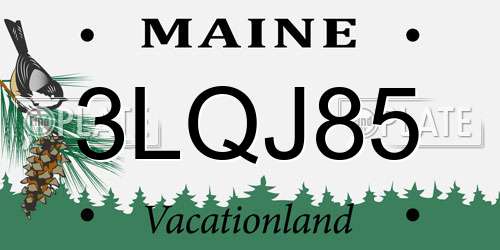 3LQJ85 Maine License Plate