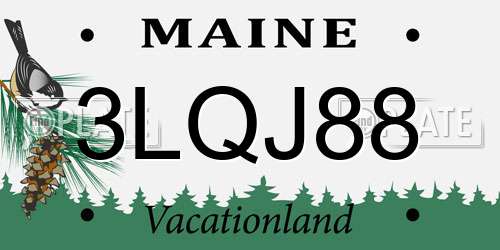 3LQJ88 Maine License Plate