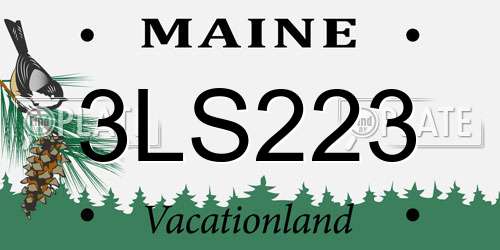3LS223 Maine License Plate