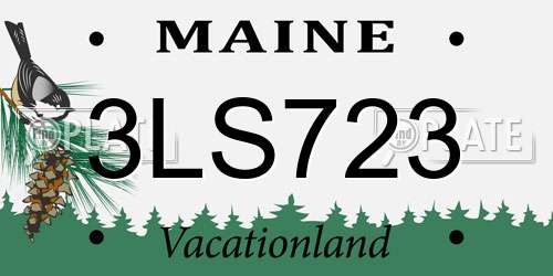 3LS723 Maine License Plate