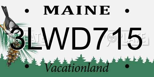 3LWD715 Maine License Plate