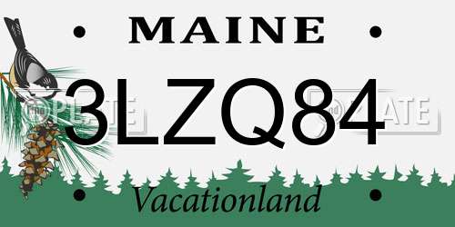 3LZQ84 Maine License Plate