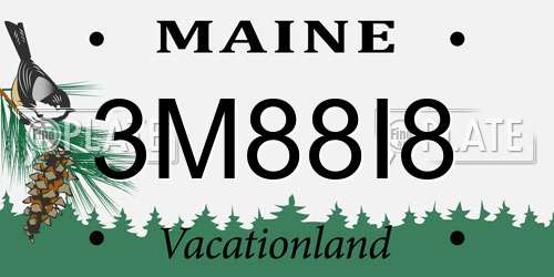 3M88I8 Maine License Plate