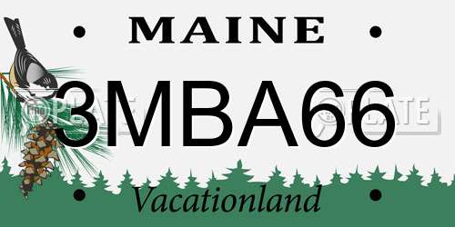 3MBA66 Maine License Plate