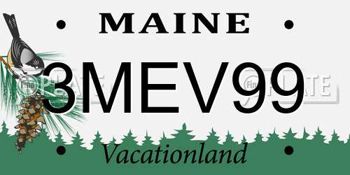 3MEV99 Maine License Plate